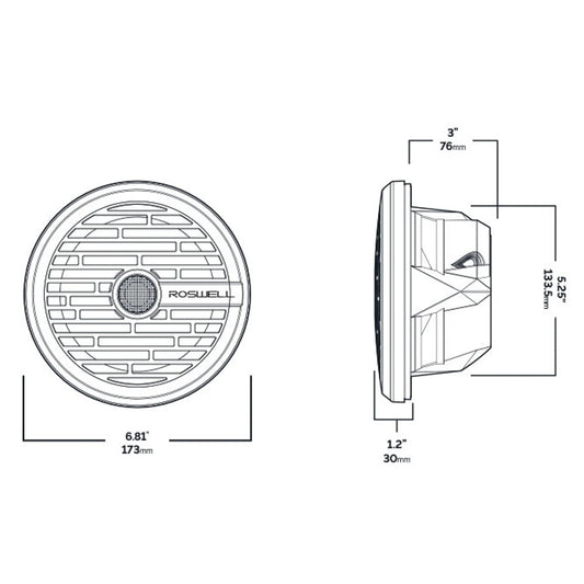 Roswell R1 6.5 Marine Speakers - Black - 80W RMS  160W Peak Power [C920-1601]