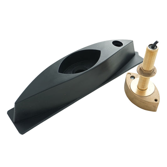 Echonautics Bronze Stem Thru-Hull CW Dual-Frequency Transducer w/Fairing Block - 600W, 50/200 kHz [CB101D600CW-FB]