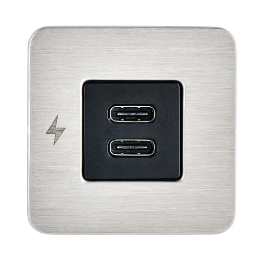 Scanstrut TILE USB-C Interior Charging Socket - 12/24V - Stainless Steel Bezel [SC-TILE-21]