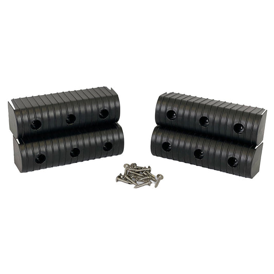 Caliber BunkWrap End Cap 2x6" Black Accessory Kit w/Stainless Steel Hardware *4-Pack [23053-BK]