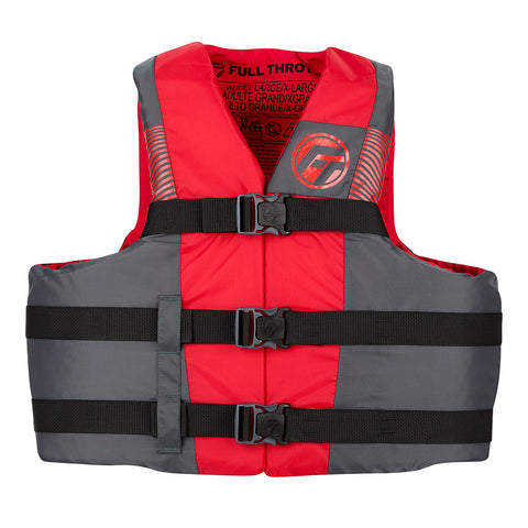 Full Throttle Adult Nylon Life Jacket - S/M - Black/Red [112200-100-030-26]