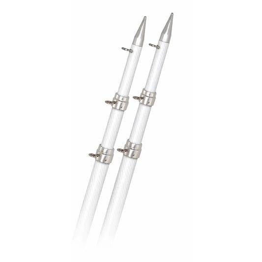 Rupp 18' White Carbon Fiber Telescoping Outrigger Poles 1.5" Diameter (Pair) [A0-1800-CFTW]