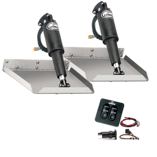 Lenco 9" x 9" Edgemount Trim Tab Kit w/Standard Tactile Switch Kit 12V [TT9X9E]