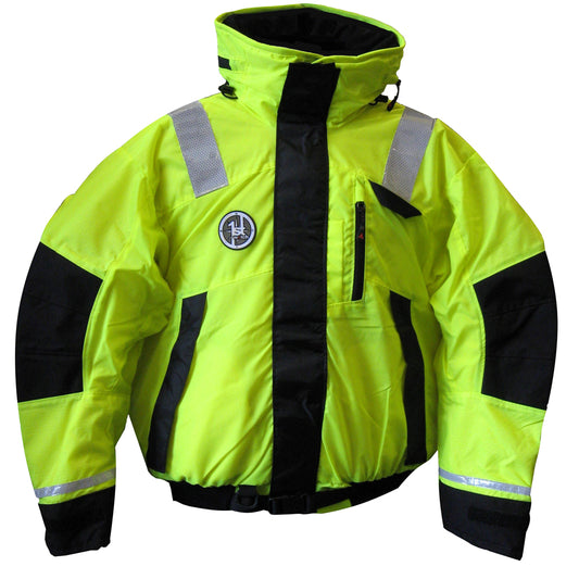 First Watch AB-1100 Flotation Bomber Jacket - Hi-Vis Yellow/Black - XL [AB-1100-HV-XL]