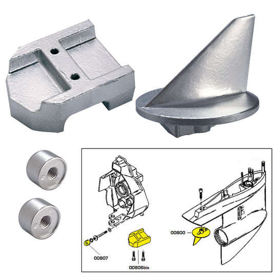 Tecnoseal Anode Kit w/Hardware - Mercury Alpha 1 Gen 1 - Magnesium [20800MG]