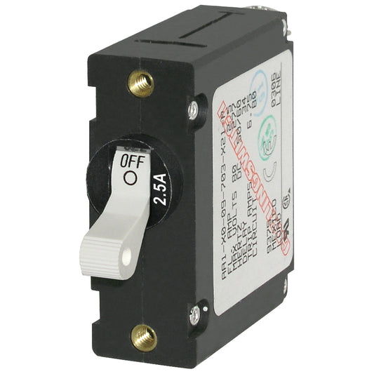 Blue Sea 7197 A-Series White Toggle Circuit Breaker - Single Pole 2.5A [7197]