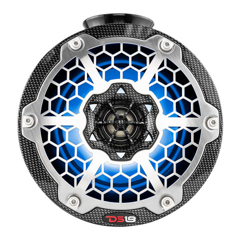 DS18 HYDRO 6.5" Compact Wakeboard Pod Tower Speaker w/RGB LED Lights - 375W - Black Carbon Fiber [CF-PS6]