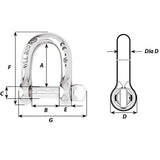 Wichard Self-Locking D Shackle - Diameter 4mm - 5/32" [01201]