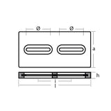 Tecnoseal Rectangular Zinc Plate Anode w/Inserts - 12" x 6" x 1" [TEC-DIVERSD]