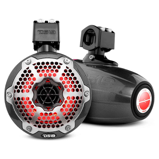 DS18 X Series HYDRO 6.5" 2-Way Wakeboard Pod Tower Speakers w/1.5" Compression Driver  RGB Lights - 450W - Black [CF-X6TPNEO]